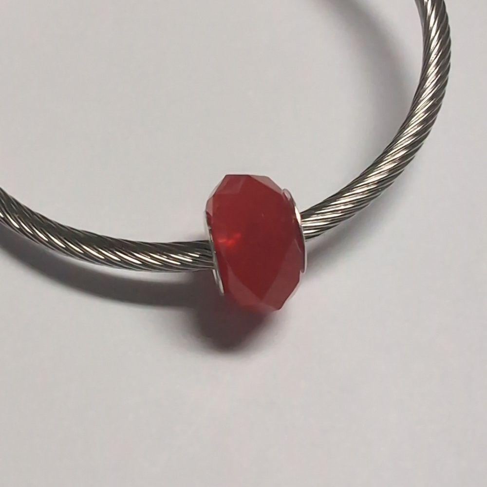 Red Faceted Charm‎ for Pandora Style Bracelet